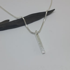 Planished Bar Drop Necklace
